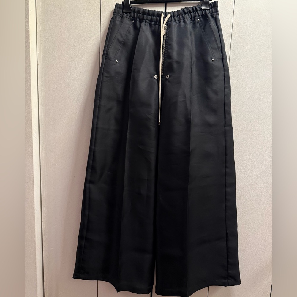 ❤️SOLD❤️Rick Owens Black Cargo SILK Pants Sleek Minimalist Designer size 54/38